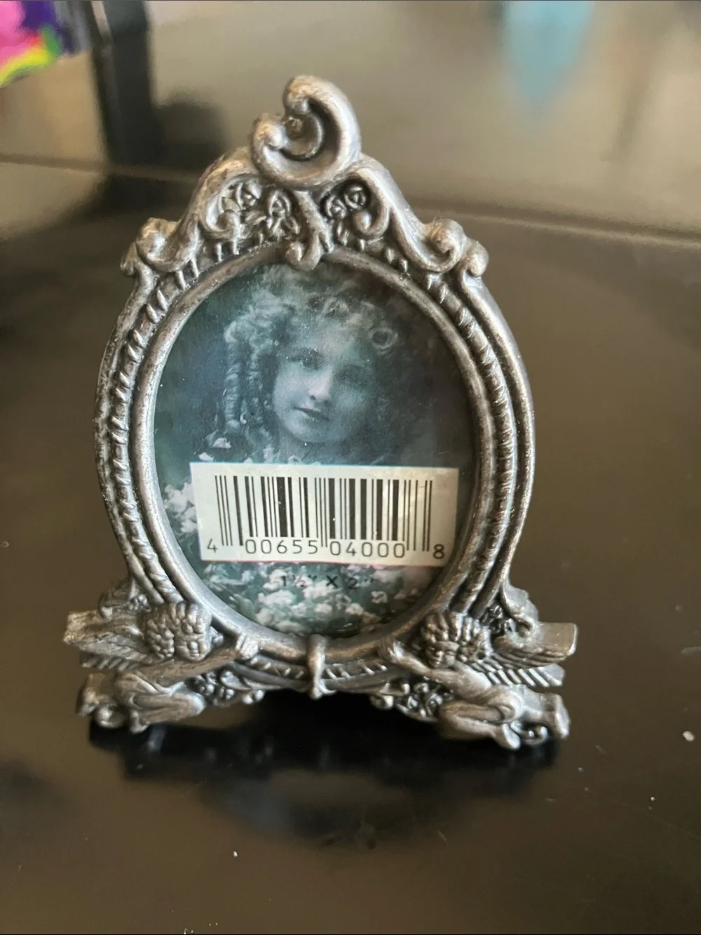 Ornate Heart-Shaped Silver Photo Frame with Red Velvet Mat